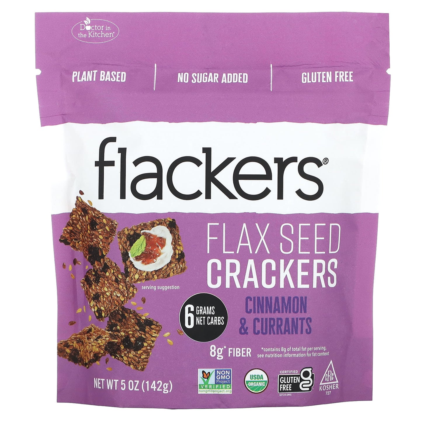 Cinnamon & Currants Flax Seed Crackers | Gluten Free, Low Carb, USDA Organic - Image 1