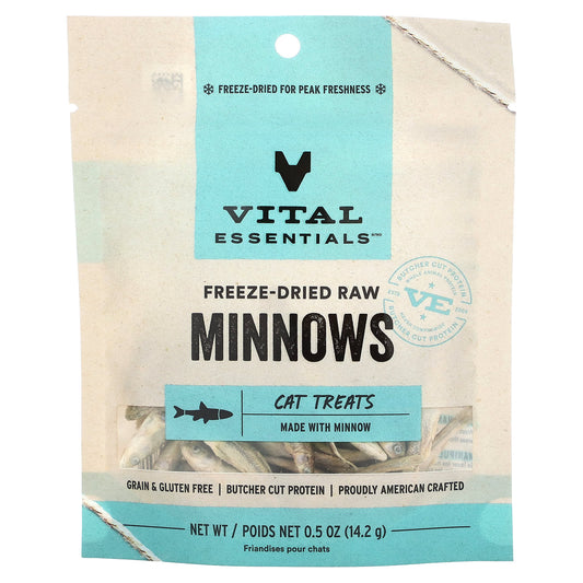 Vital Essentials, Freeze-Dried Raw Cat Treats, Minnows, 0.5 oz (14.2 g) - Image 1