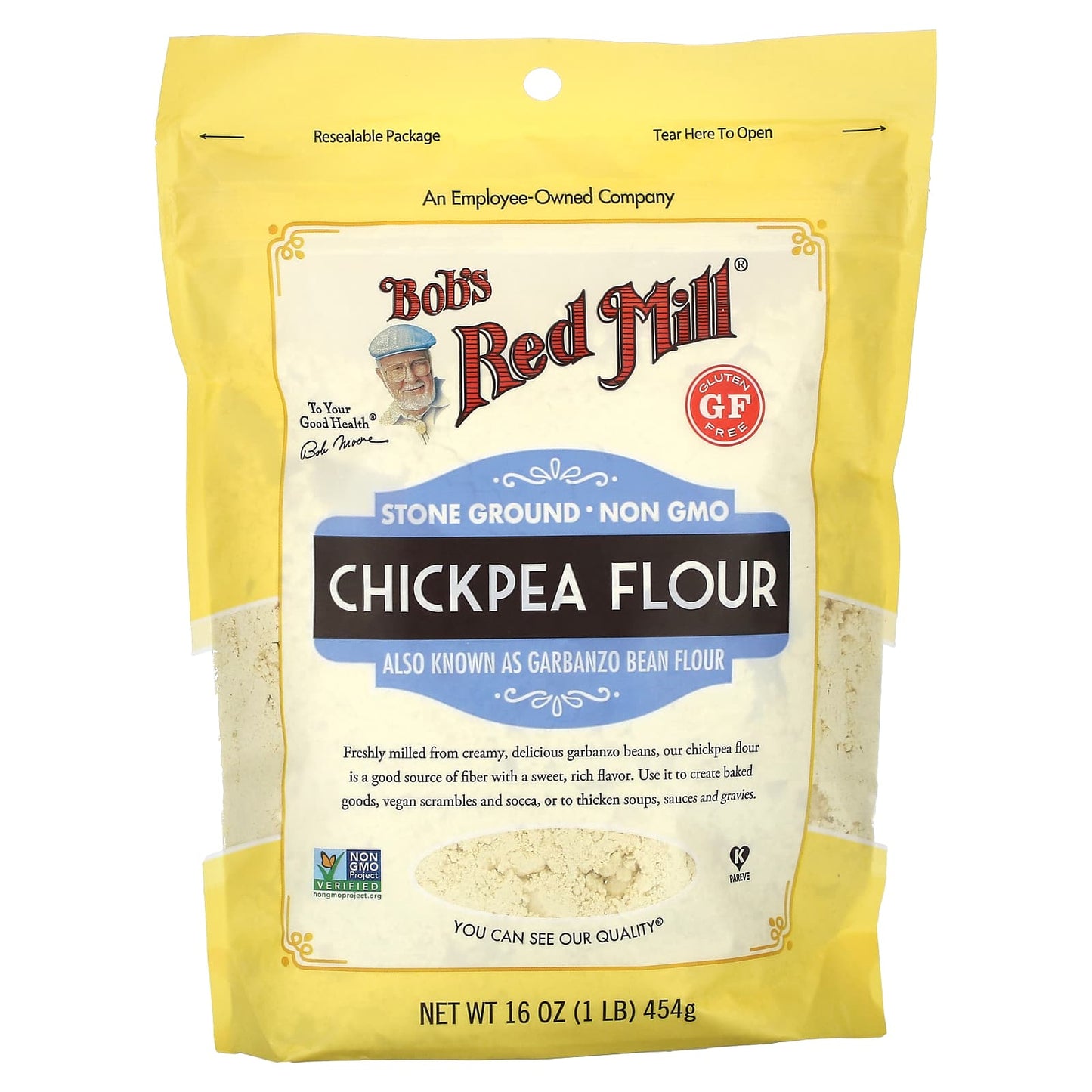 Gluten Free Chickpea Flour by Bob's Red Mill, 1 lb (454g) - Image 1