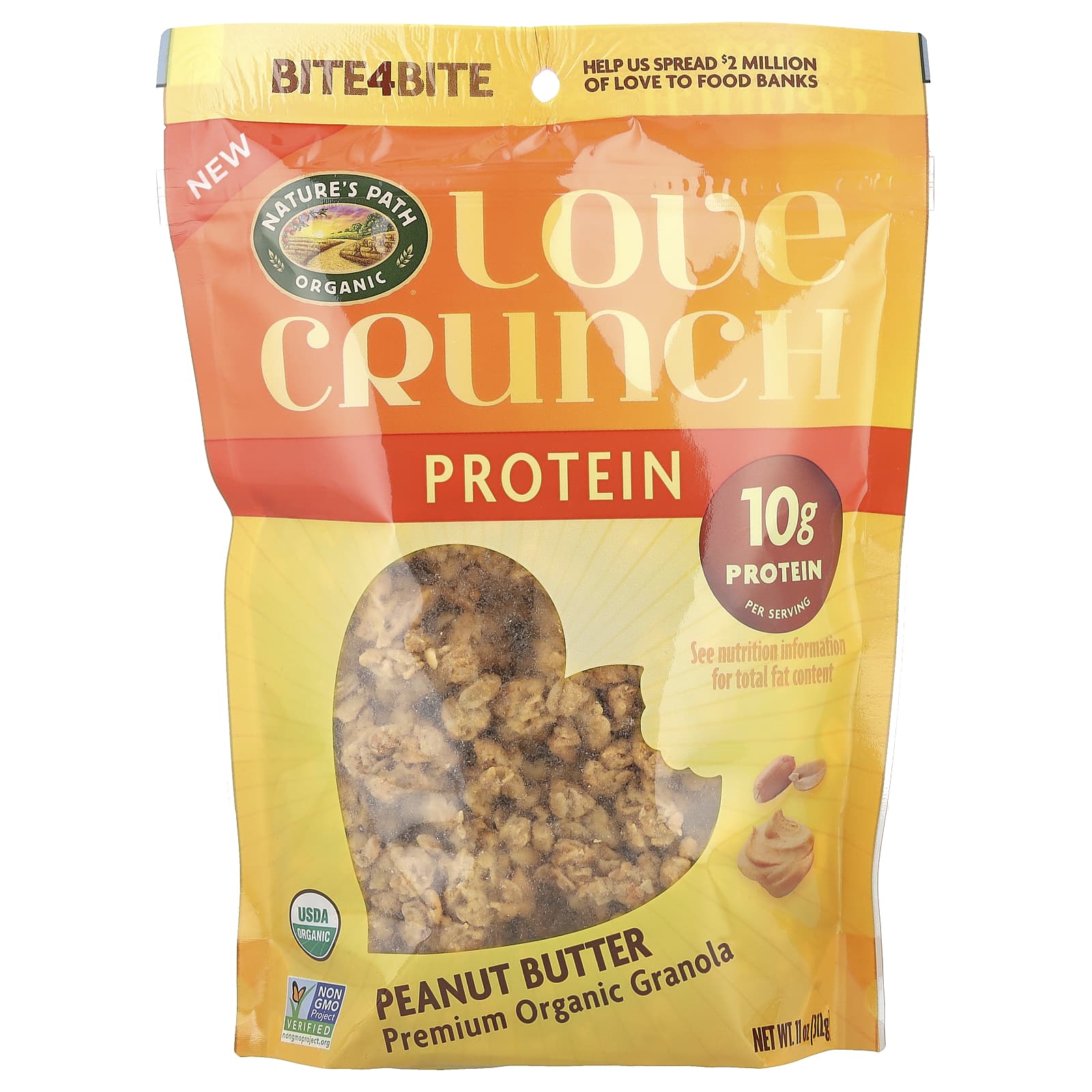 Nature's Path, Love Crunch®, Protein, Premium Organic Granola, Peanut Butter, 11 oz (312 g) - Image 1