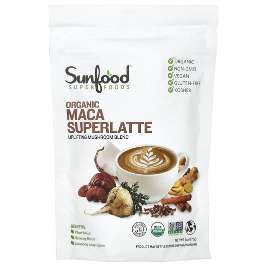 Sunfood, Organic Maca Superlatte, 6 oz (170 g) - Image 1