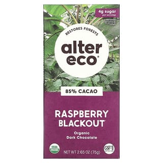 Dark Chocolate Bar with Raspberry, Organic, 85% Cacao, 75g