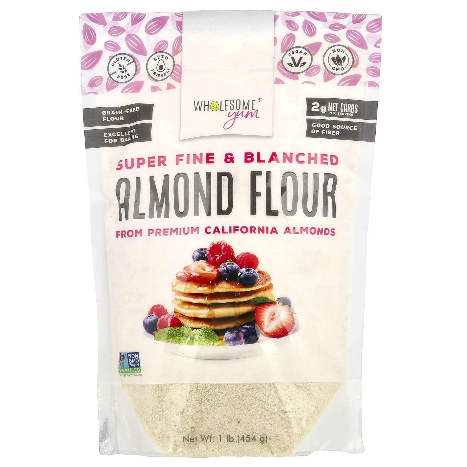 Wholesome Yum, Super Fine & Blanched Almond Flour, 1 lb (454 g) - Image 1