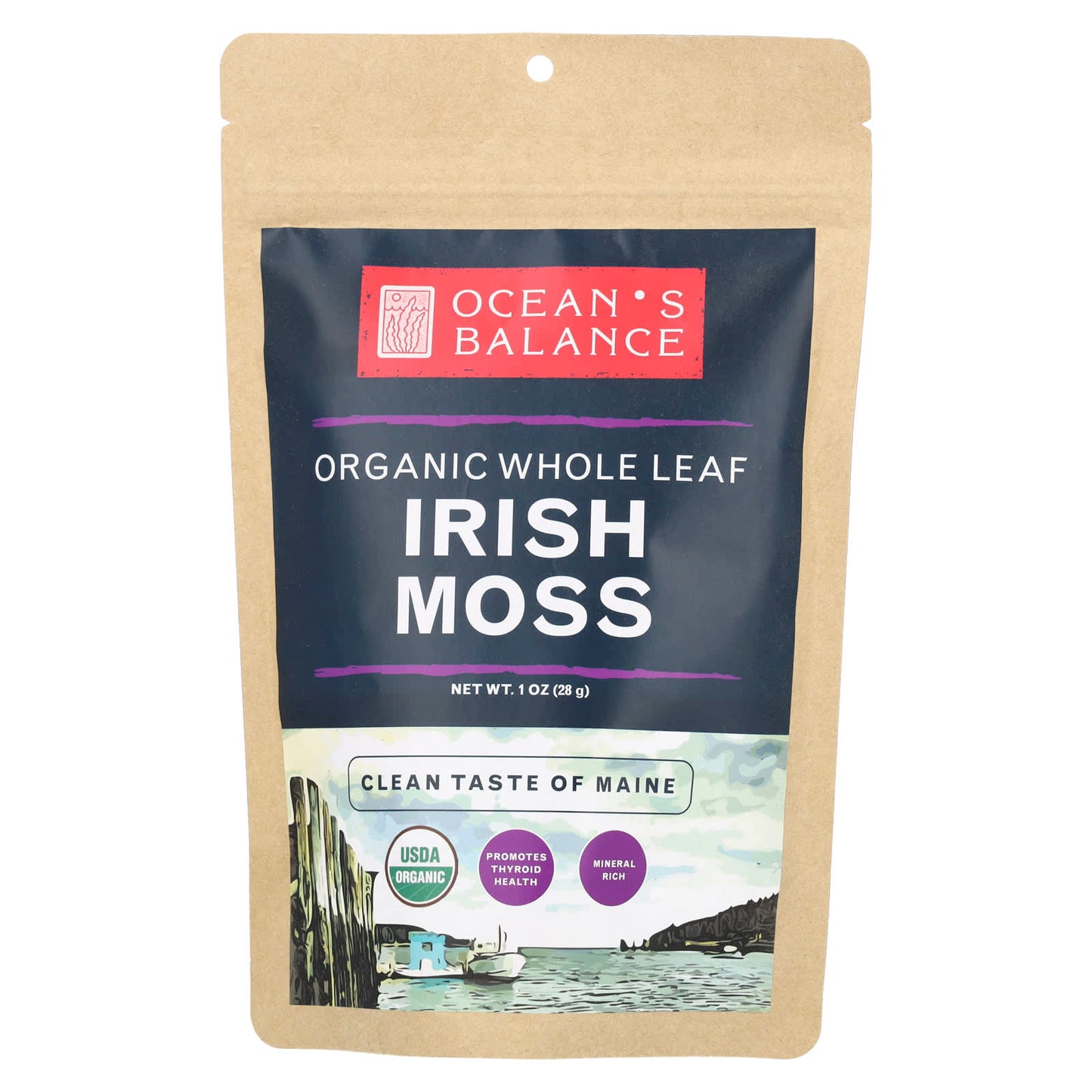 Ocean's Balance, Organic Whole Leaf Irish Moss, 1 oz (28 g) - Image 1