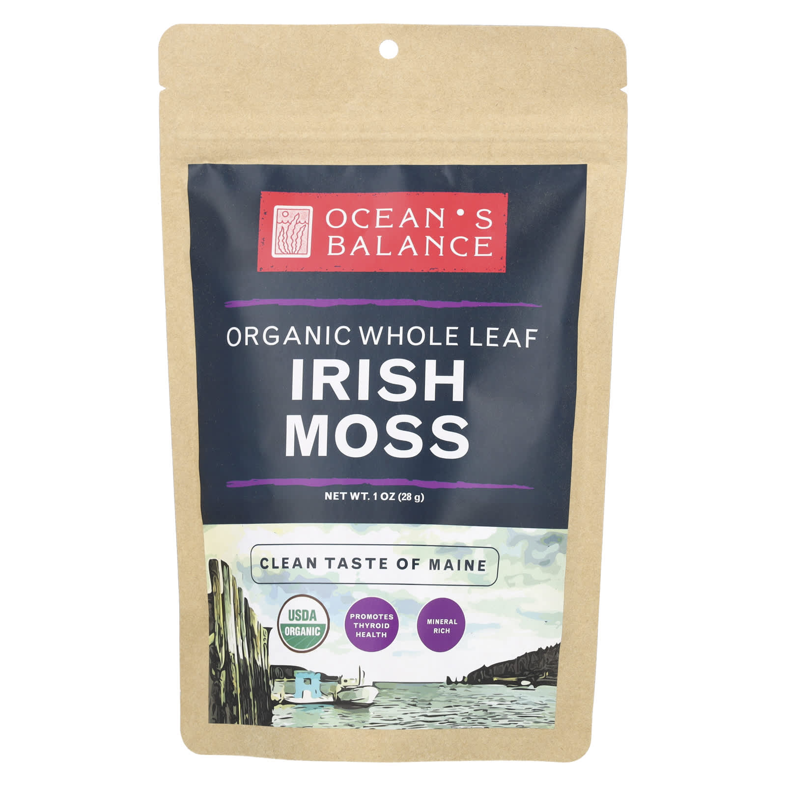 Ocean's Balance, Organic Whole Leaf Irish Moss, 1 oz (28 g) - Image 1