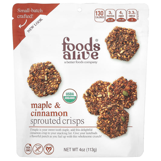 USDA Organic Sprouted Crisps with Maple & Cinnamon by Foods Alive - Image 1