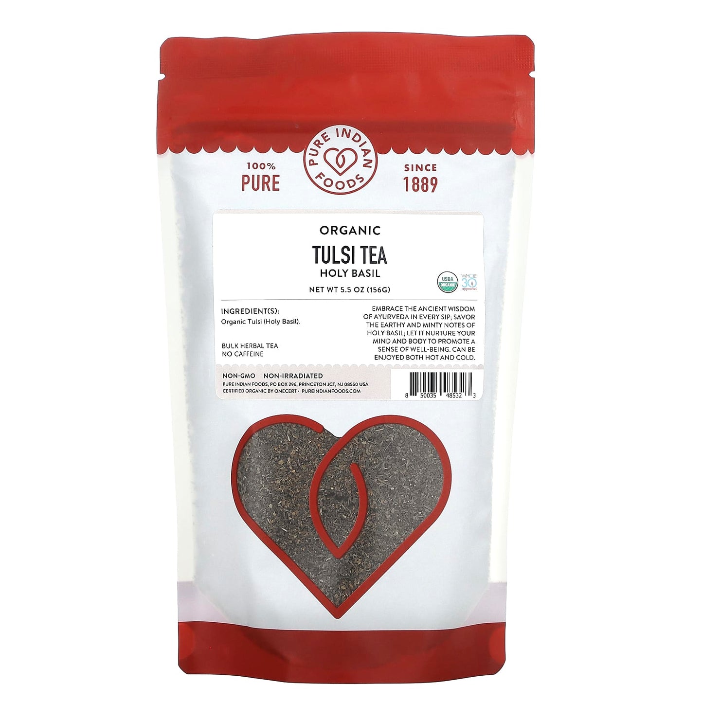 Pure Indian Foods, Organic Tulsi Tea, Holy Basil, 5.5 oz (156 g) - Image 1
