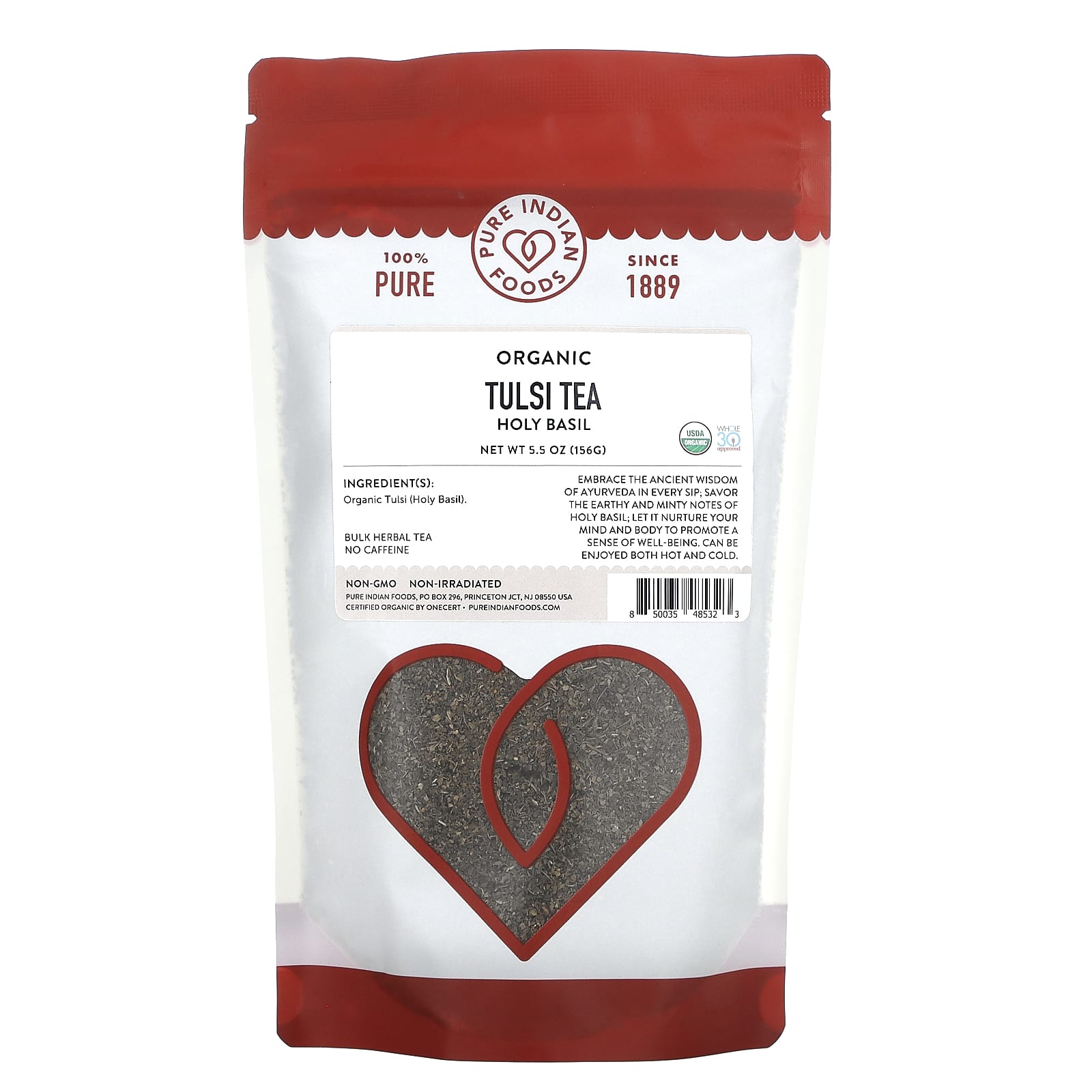 Pure Indian Foods, Organic Tulsi Tea, Holy Basil, 5.5 oz (156 g) - Image 1