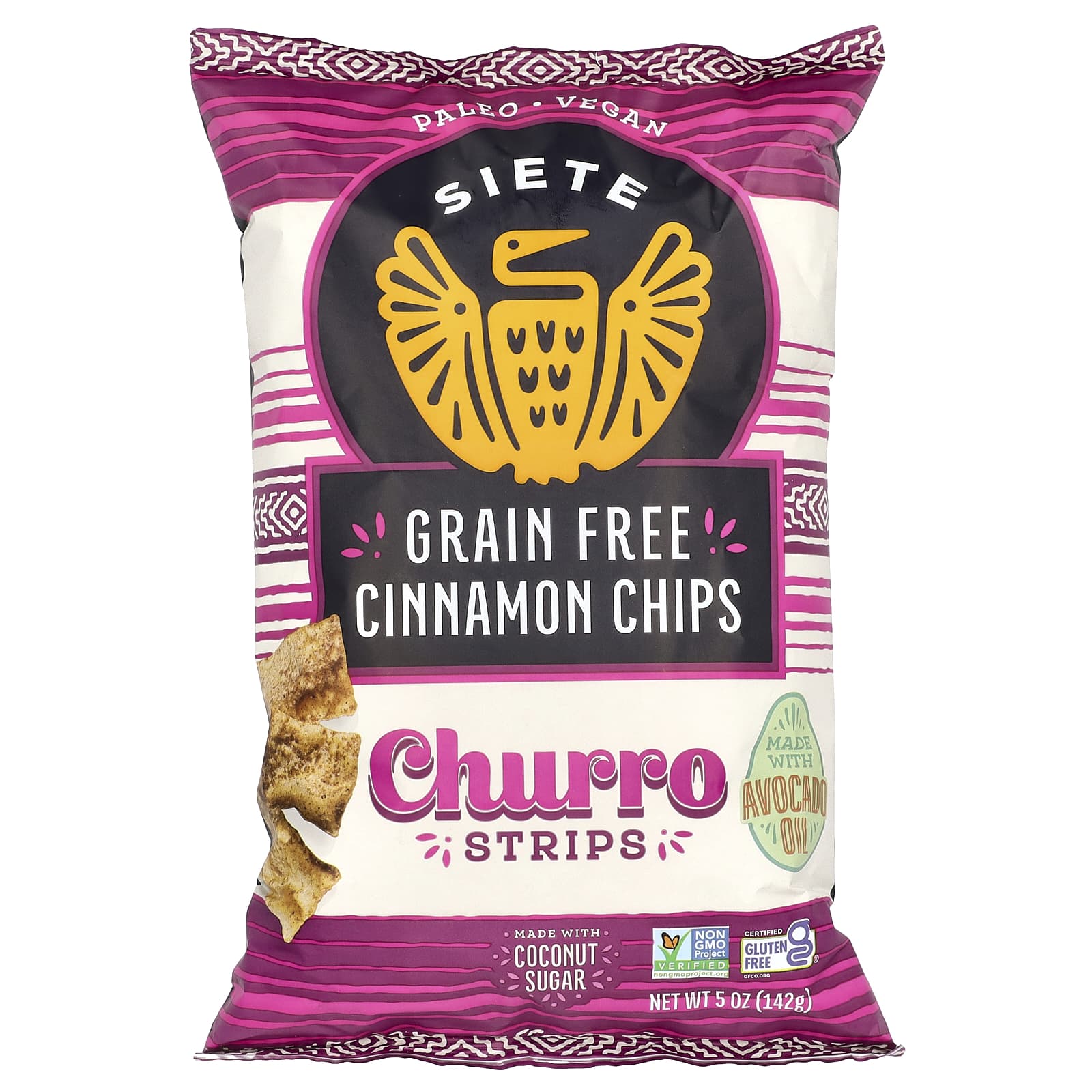 Siete, Grain Free Cinnamon Chips, Strips, Churro, 5 oz (142 g) - Image 1