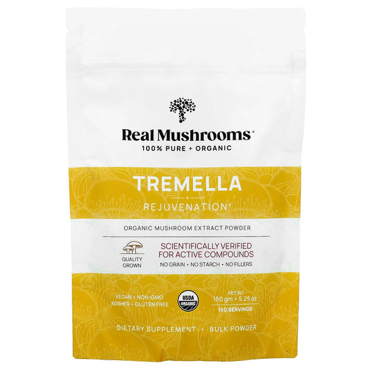 Real Mushrooms, Tremella, Organic Mushroom Extract Powder , 5.29 oz (150 g) - Image 1