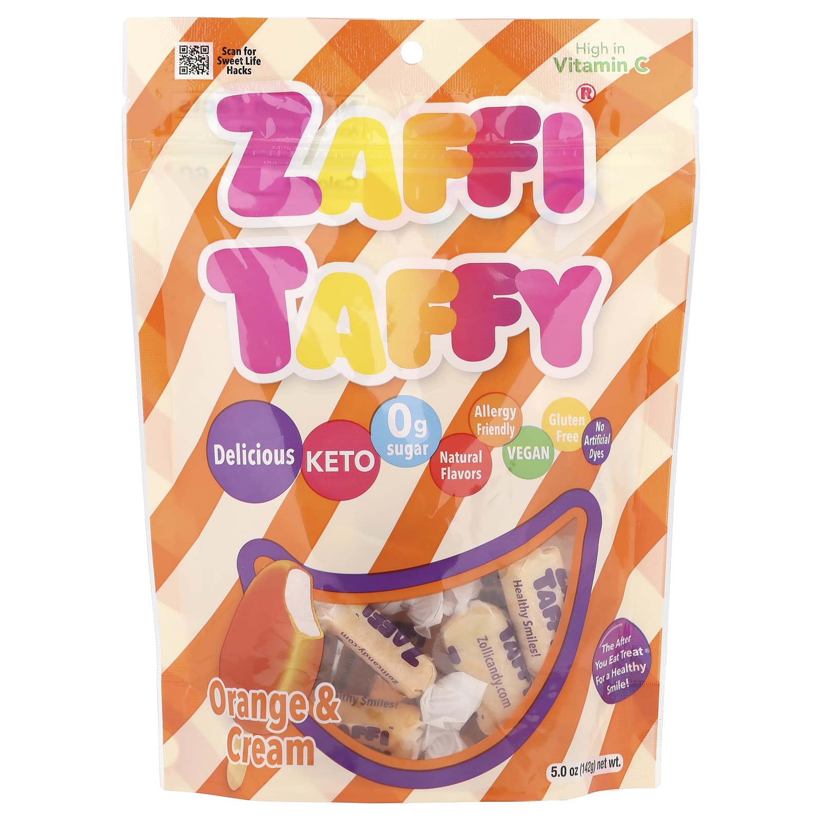Zollipops, Zaffi® Taffy, Orange & Cream, 5 oz (142 g) - Image 1
