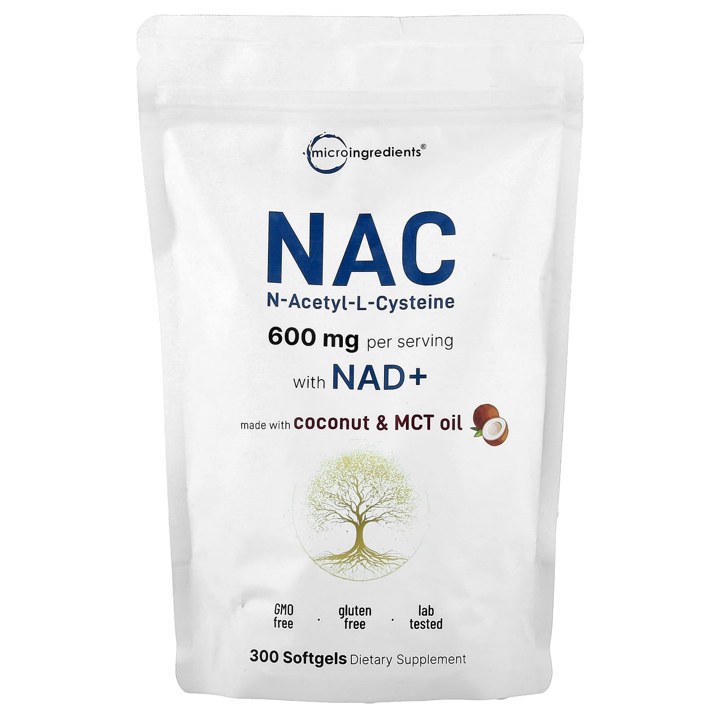 Micro Ingredients, NAC With NAD+, 300 Softgels - Image 1