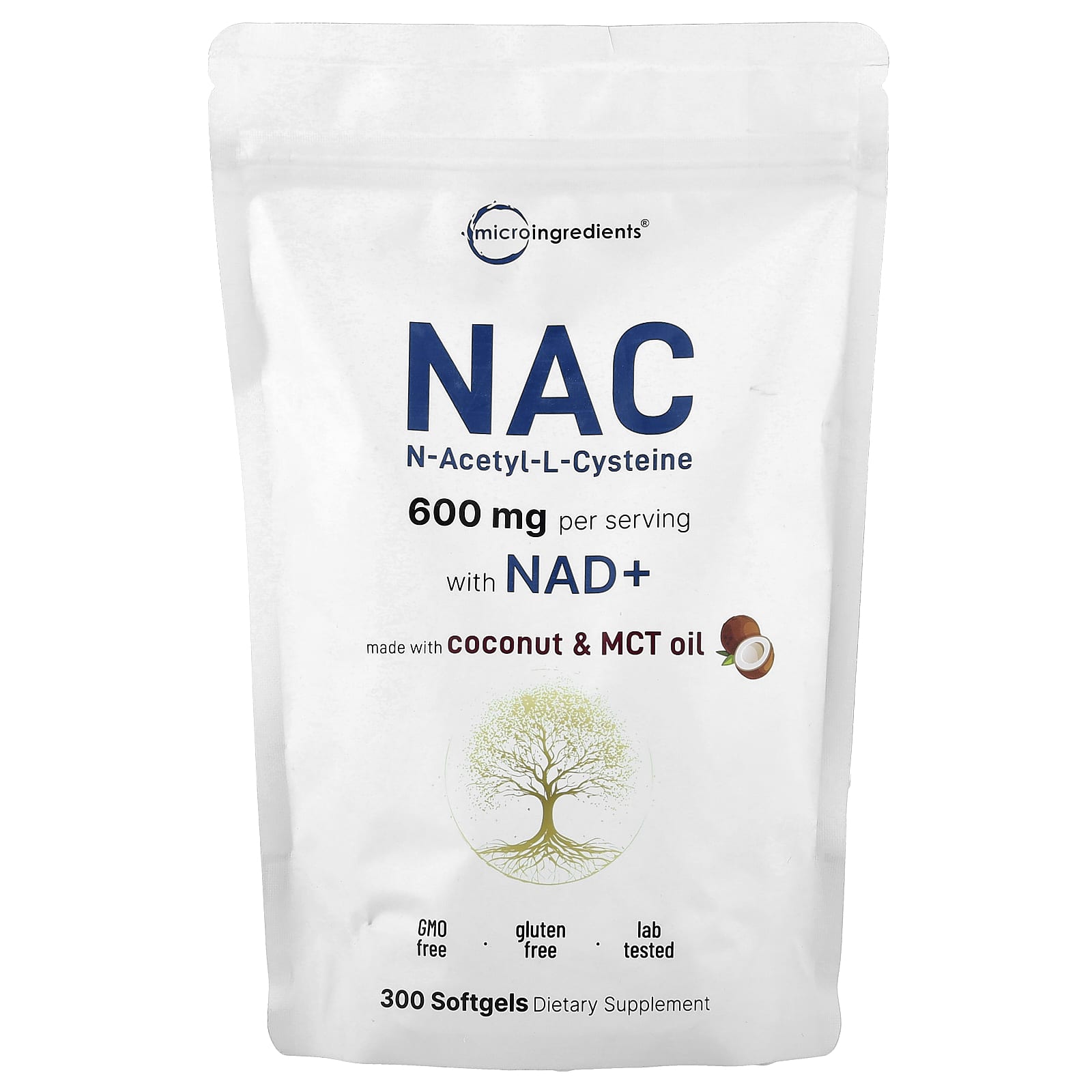 Micro Ingredients, NAC With NAD+, 300 Softgels - Image 1