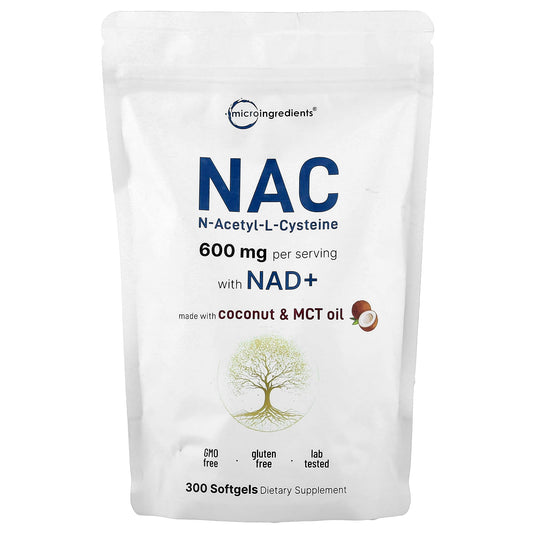 Micro Ingredients, NAC With NAD+, 300 Softgels - Image 1
