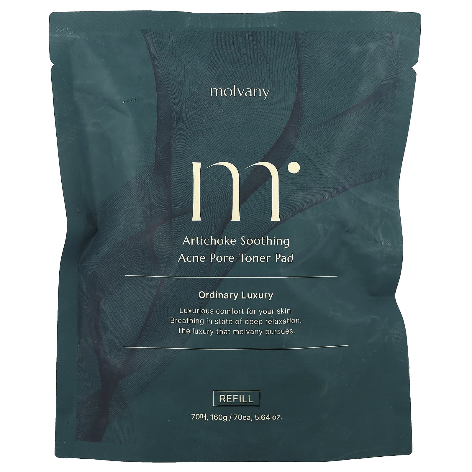 Molvany, Artichoke Soothing Acne Pore Toner Pad, Refill , 70 Pads, 5.64 oz (160 g) - Image 1