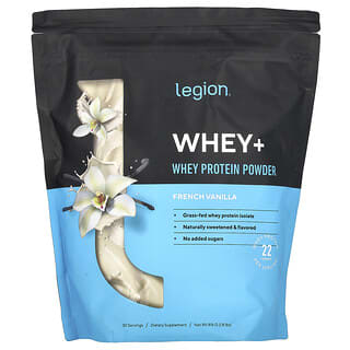 Legion Athletics Whey+ French Vanilla Whey Protein Powder, 1.8 Lbs