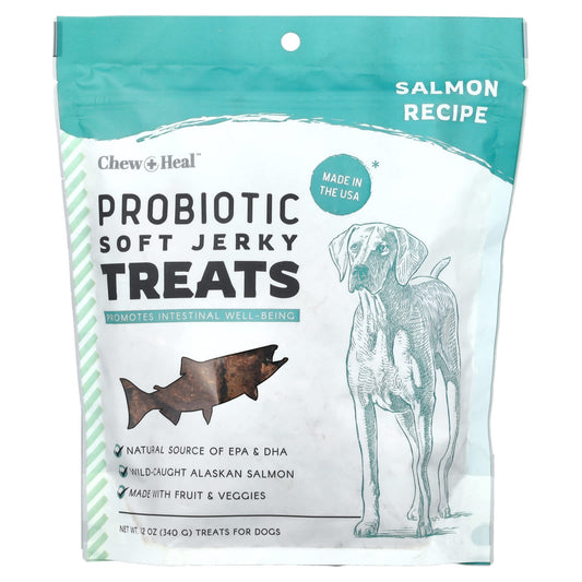 Wild-Caught Salmon Probiotic Soft Jerky Treats for Dogs - 12 oz - Image 1