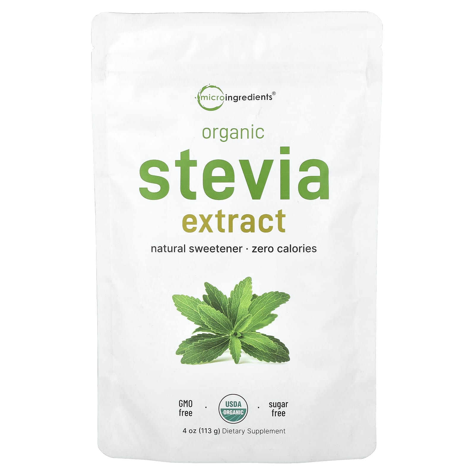 Micro Ingredients, Organic Stevia Extract, 4 oz (113 g) - Image 1
