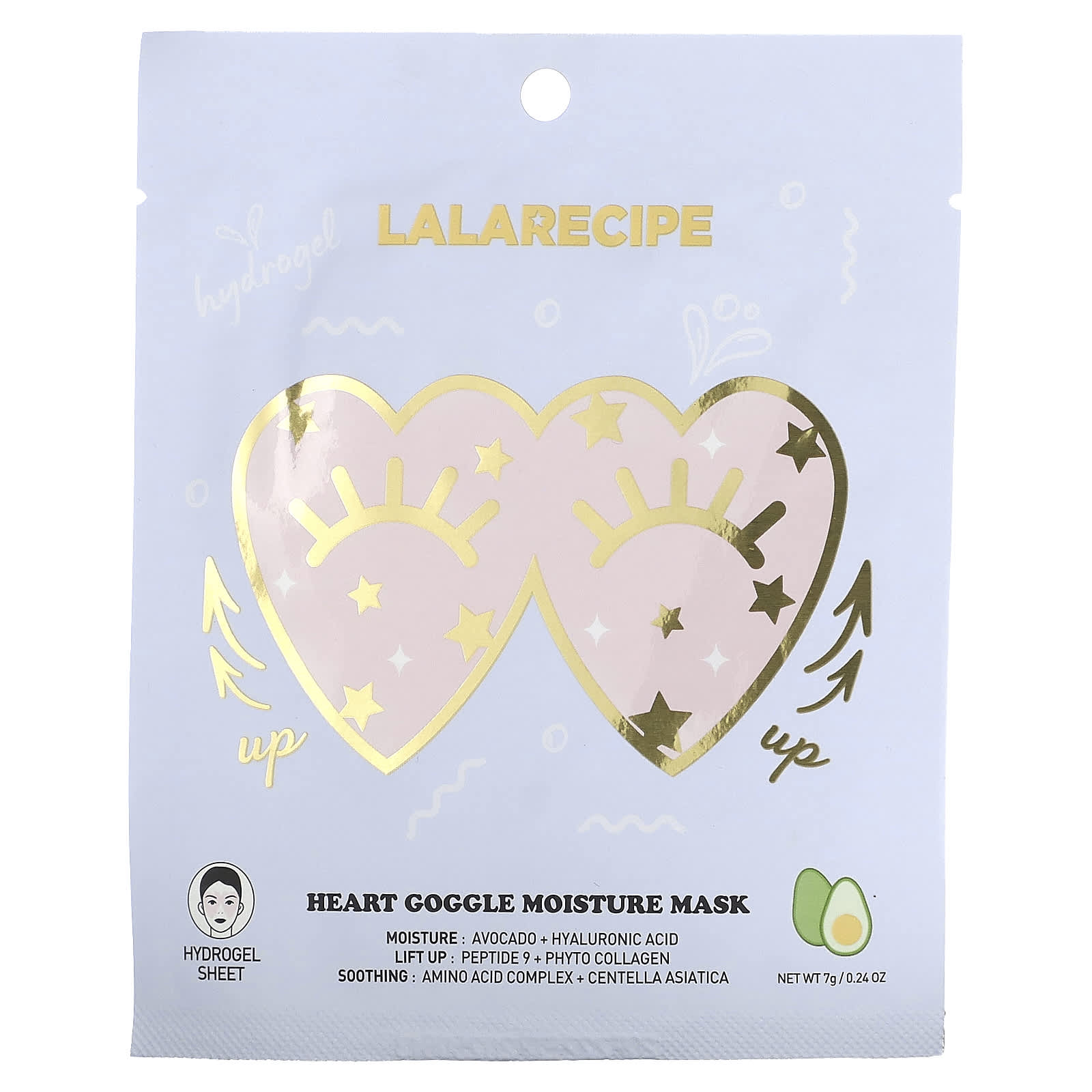 Lalarecipe, Heart Goggle Moisture Beauty Mask, 1 Sheet, 0.24 oz (7 g) - Image 1