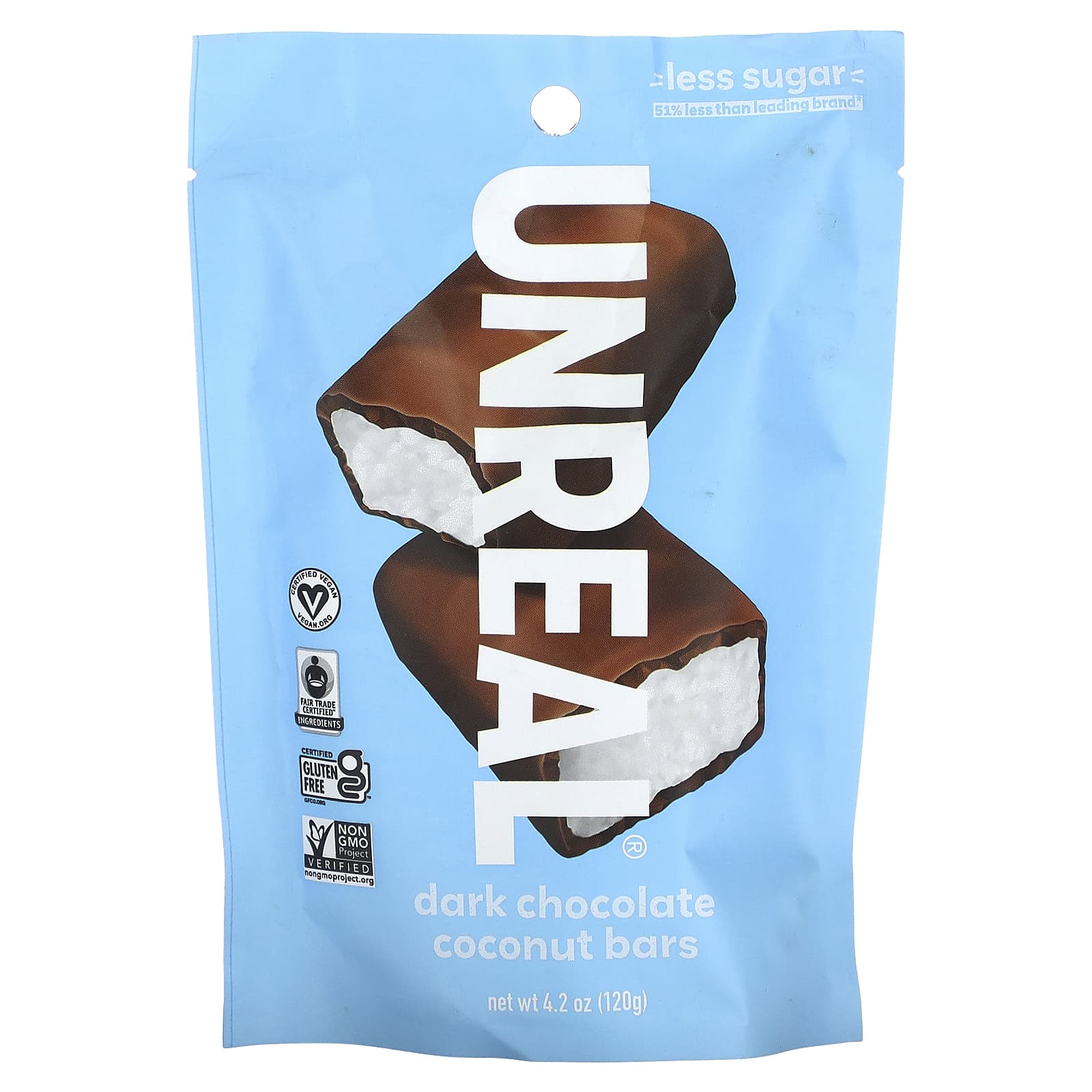 Unreal, Dark Chocolate Coconut Bars, 4.2 oz (120 g) - Image 1
