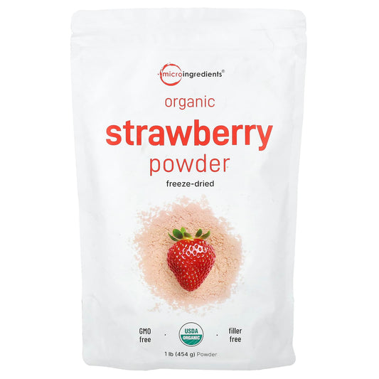 Micro Ingredients, Organic Strawberry Powder, 1 lb (454 g) - Image 1