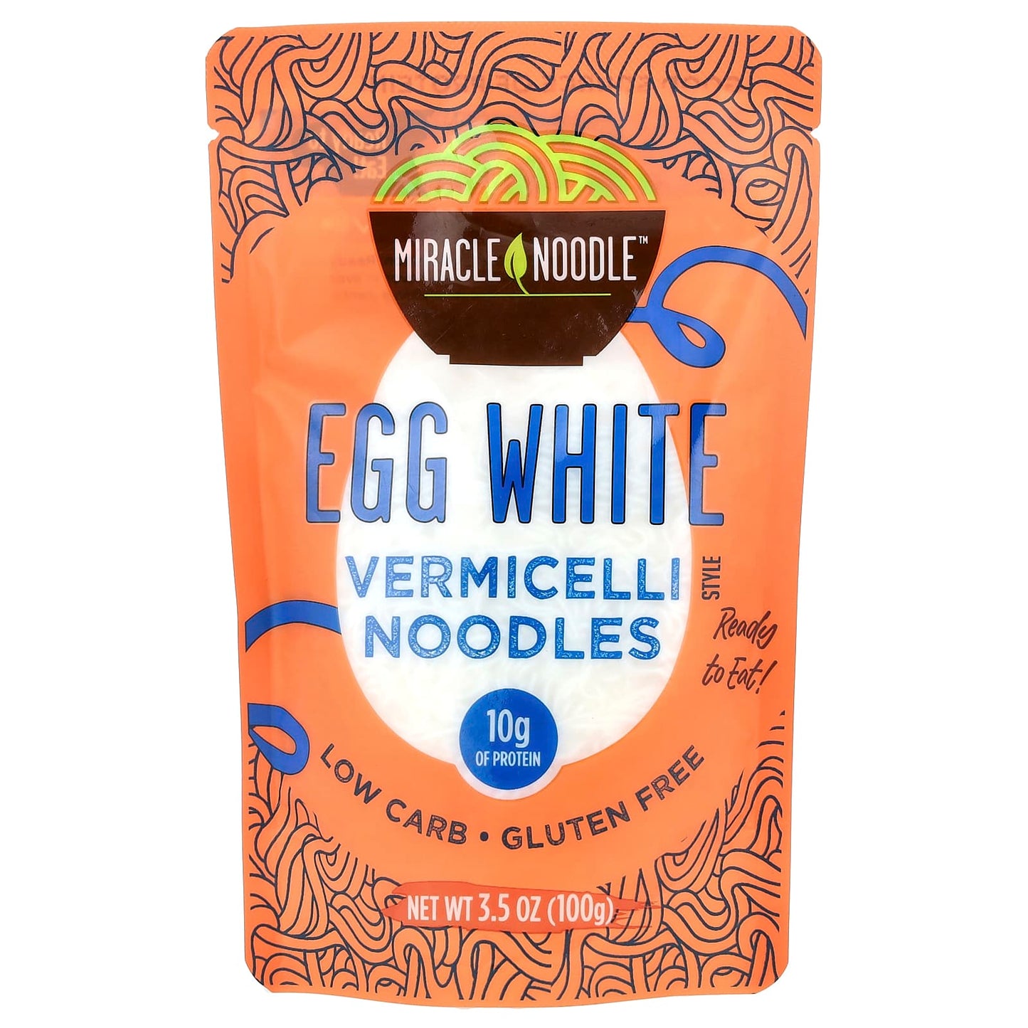 Miracle Noodle, Vermicelli Style Noodles, Egg White, 3.5 oz (100 g) - Image 1