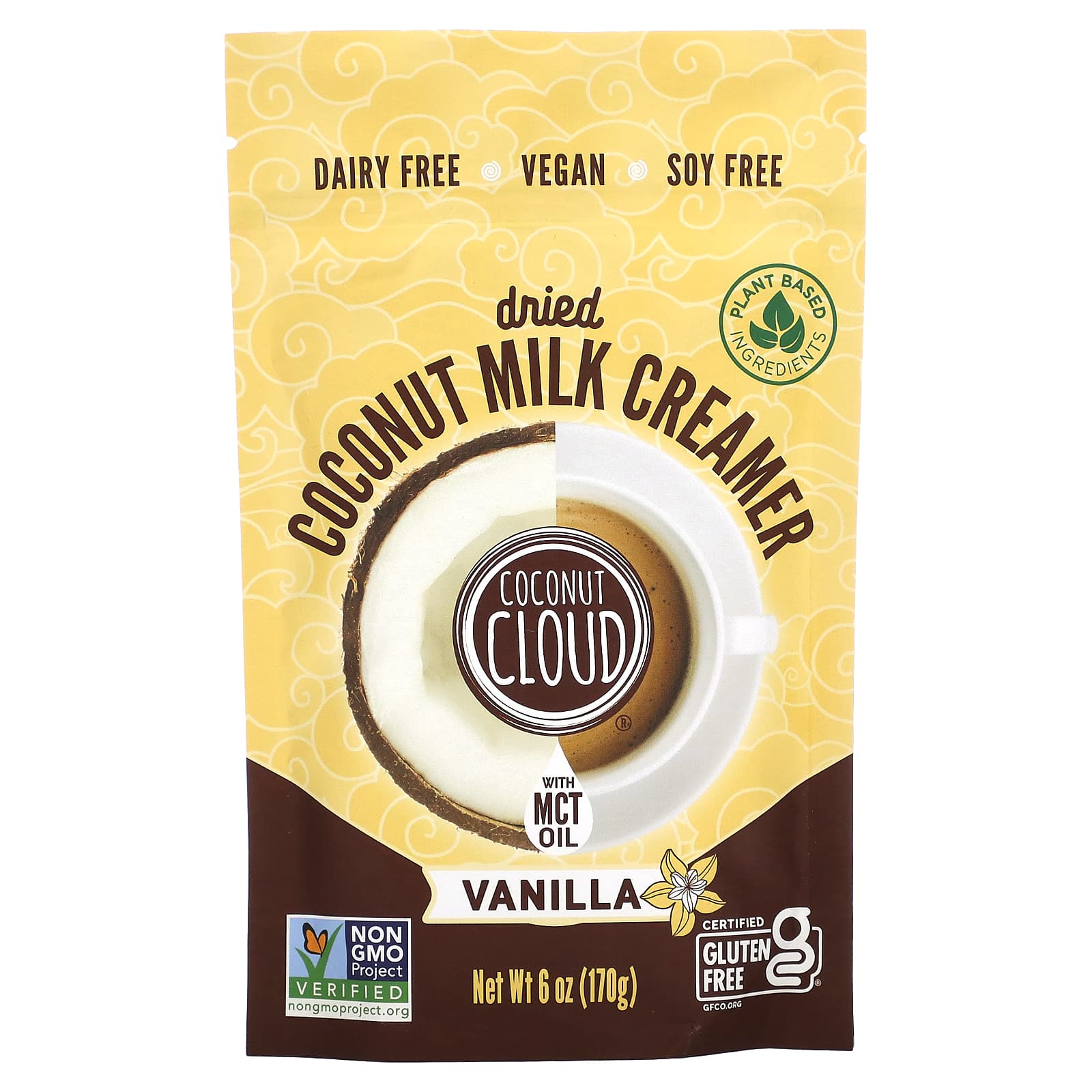 Coconut Cloud Dried Coconut Milk Creamer, Vanilla, 6 oz (170g) - Non-GMO & Gluten-Free - Image 1