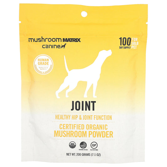 Mushroom Matrix Canine, Joint, Certified Organic Mushroom Powder, For 50 lb Pet, For Dogs and Cats, 7.1 oz (200 g)