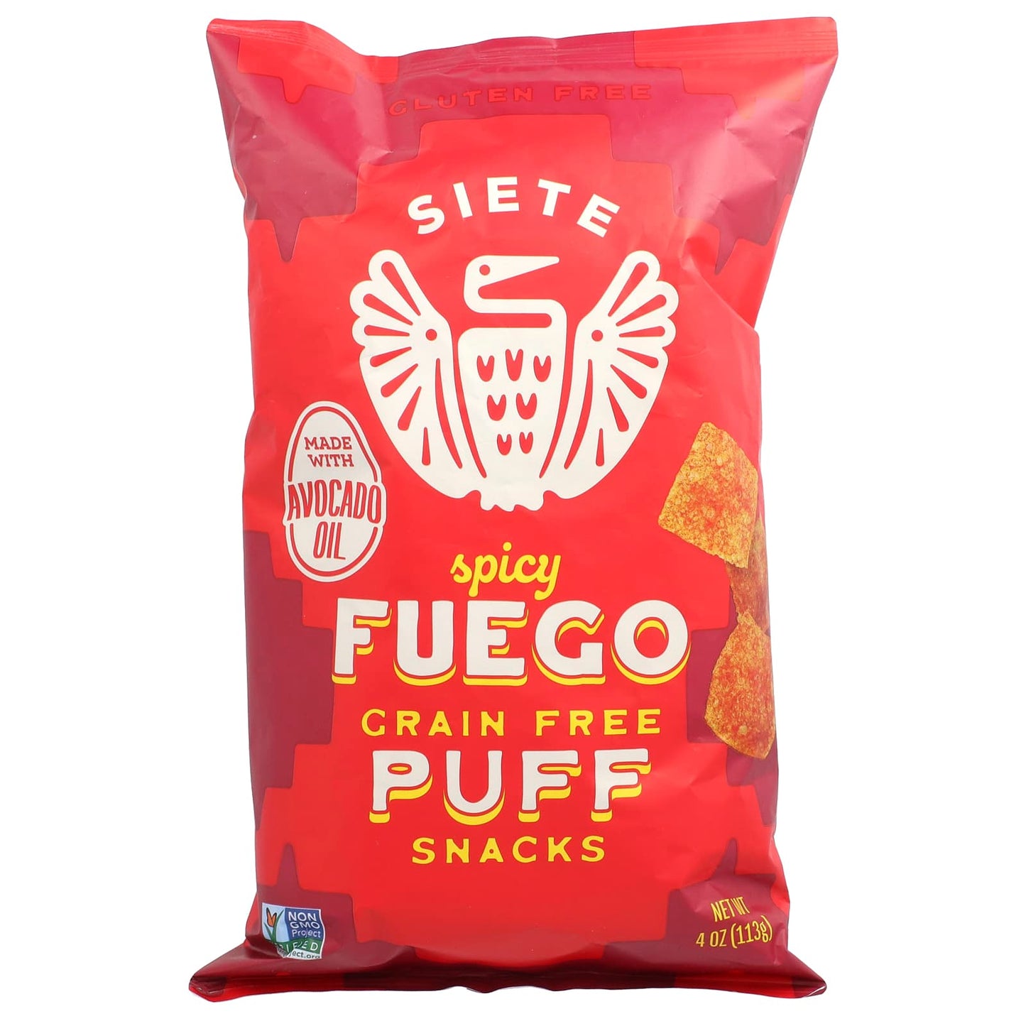 Siete, Grain Free Puff Snacks, Spicy Fuego, 4 oz (113 g) - Image 1