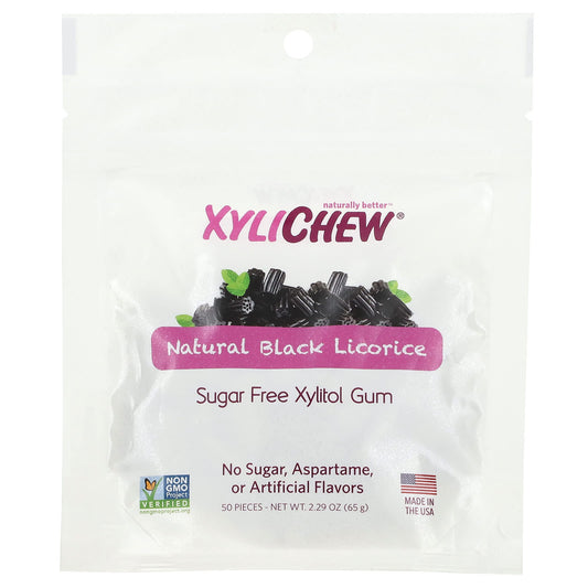 XyliDENT, Xylichew, Natural Black Licorice, 50 Pieces, 2.29 oz (65 g) - Image 1