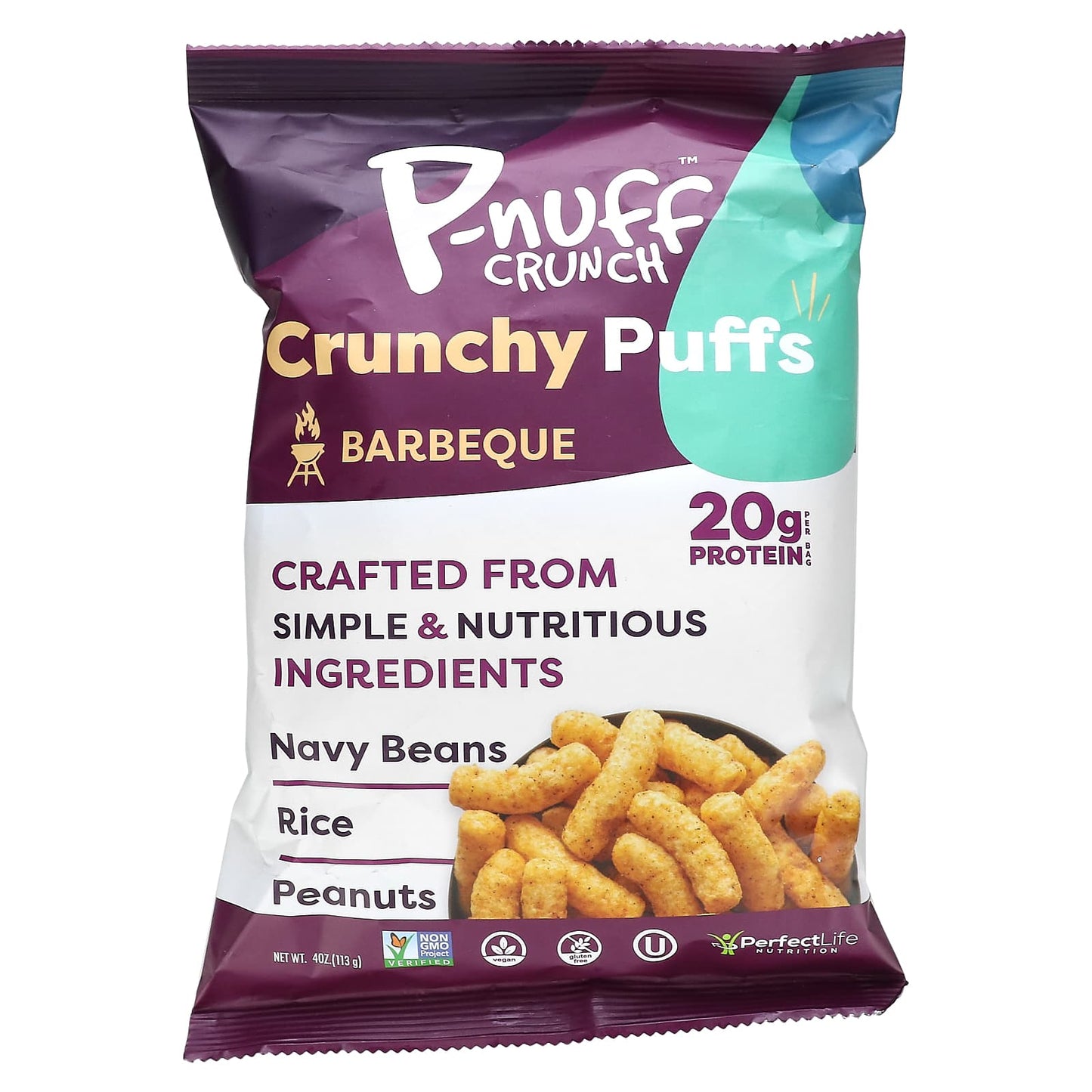 P-Nuff, Crunch, Crunchy Puffs, Barbeque, 4 oz (113 g) - Image 1
