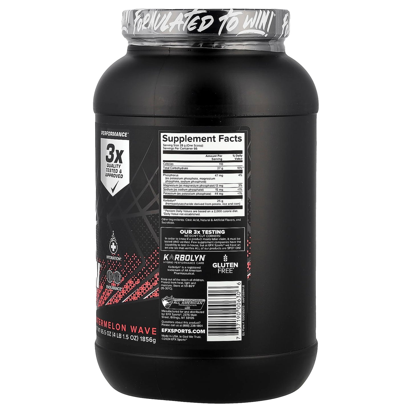 EFX Sports Karbolyn Hydrate Watermelon Wave - Long Lasting Fuel - Image 2