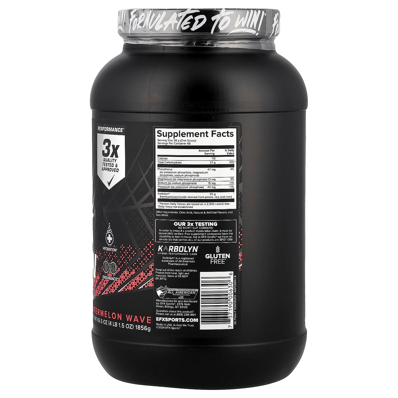 EFX Sports Karbolyn Hydrate Watermelon Wave - Long Lasting Fuel - Image 2