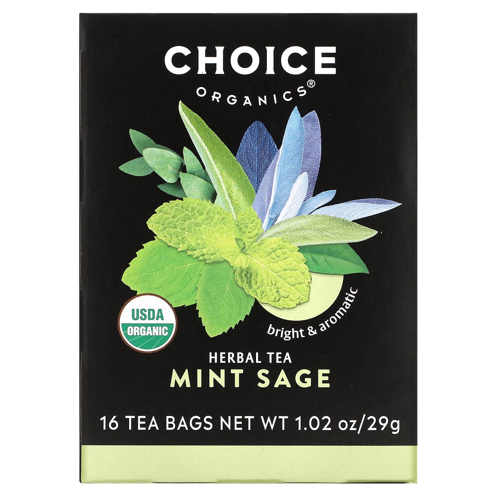 Organic Mint Sage Herbal Tea | Caffeine Free, USDA Certified - Image 1