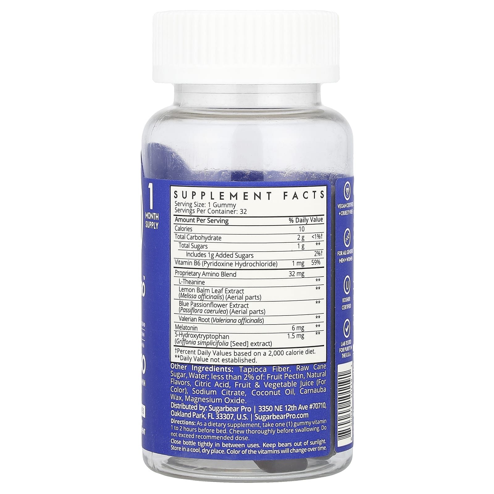 SugarbearPro, Sleep 5-HTP Amino Gummies, 32 Gummies - Image 2