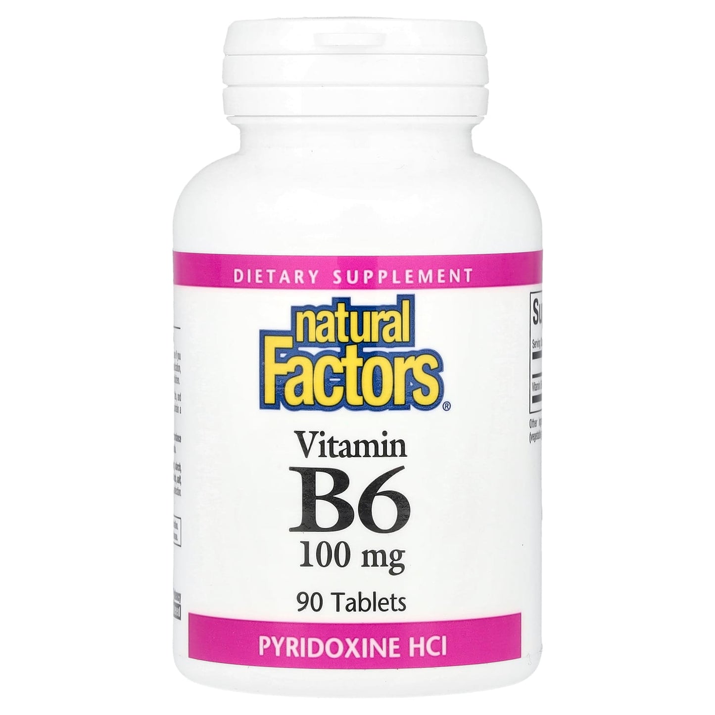Natural Factors, Vitamin B6, 100 mg, 90 Tablets - Image 1
