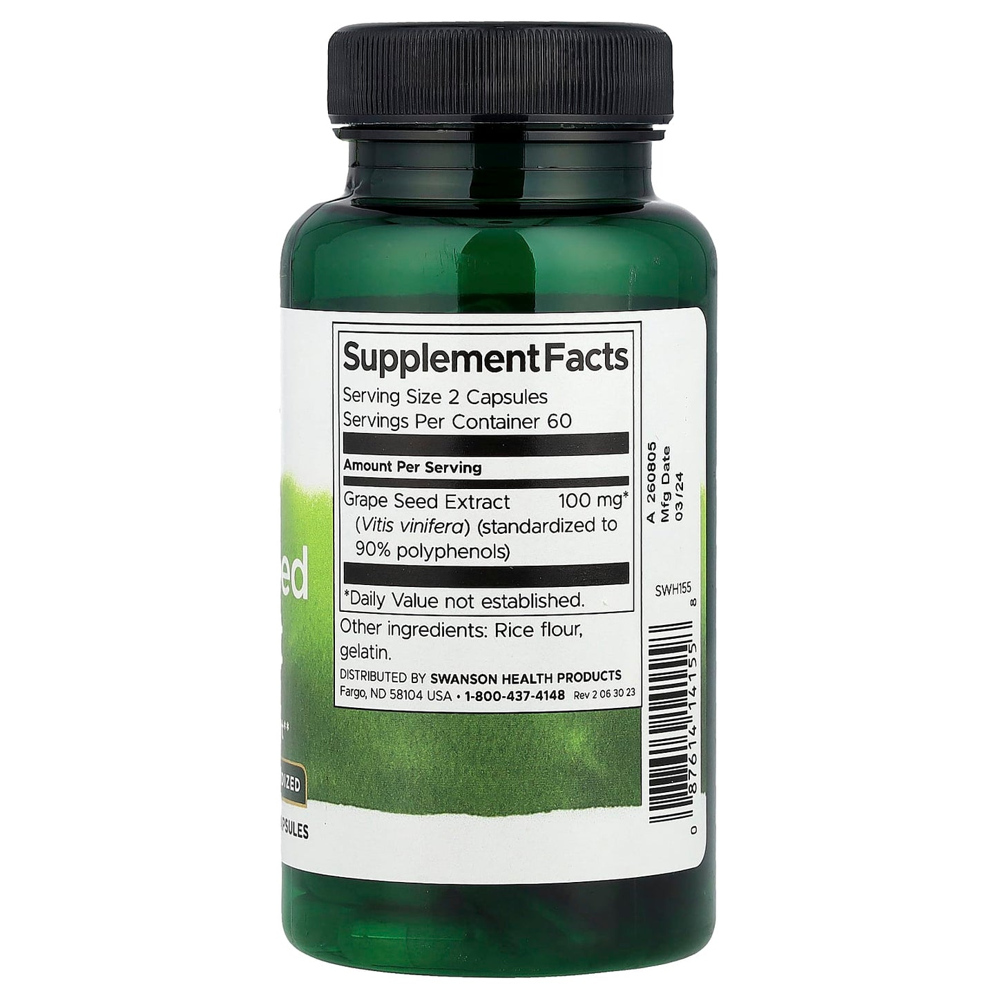 Swanson, Grape Seed Extract, 50 mg, 120 Capsules - Image 2