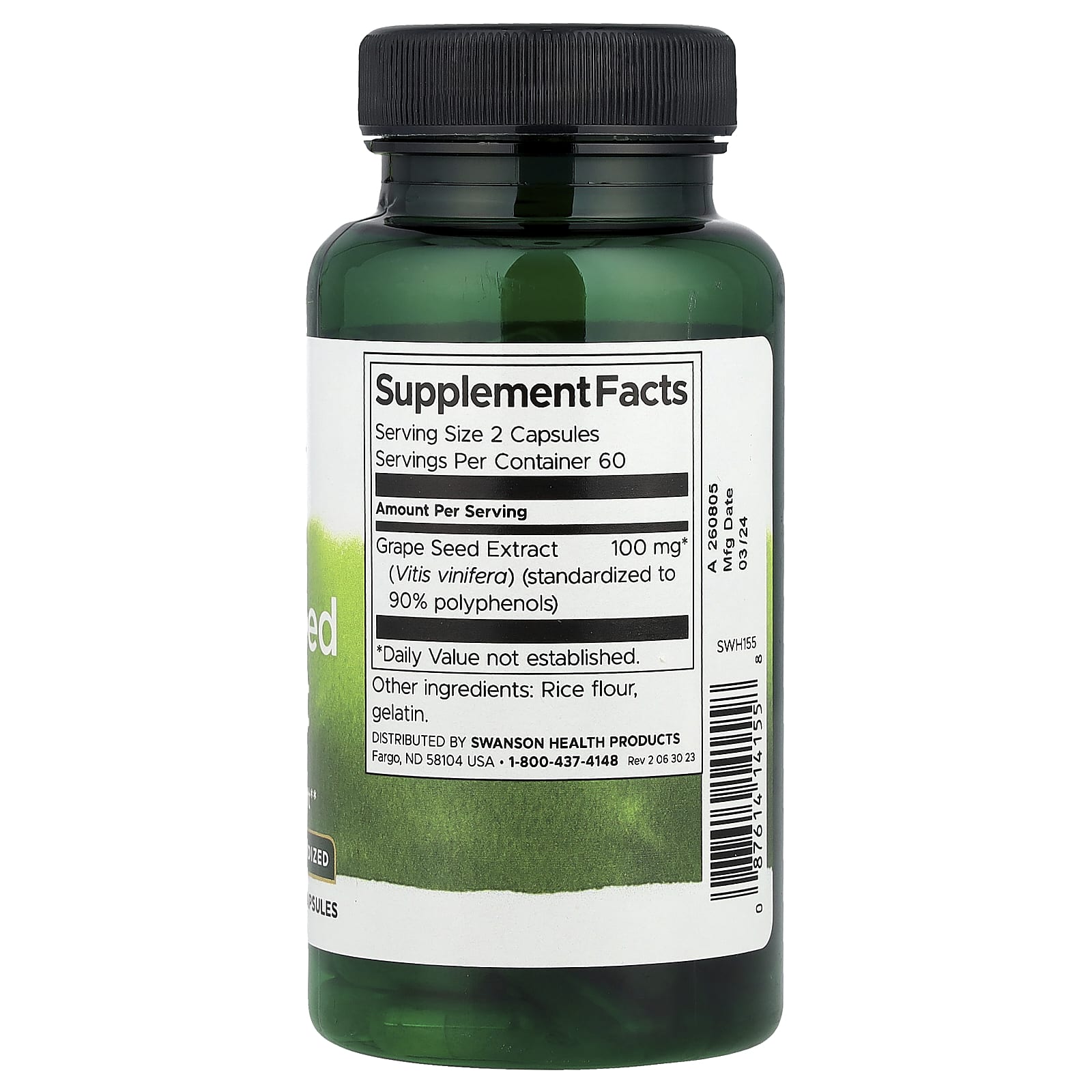 Swanson, Grape Seed Extract, 50 mg, 120 Capsules - Image 2