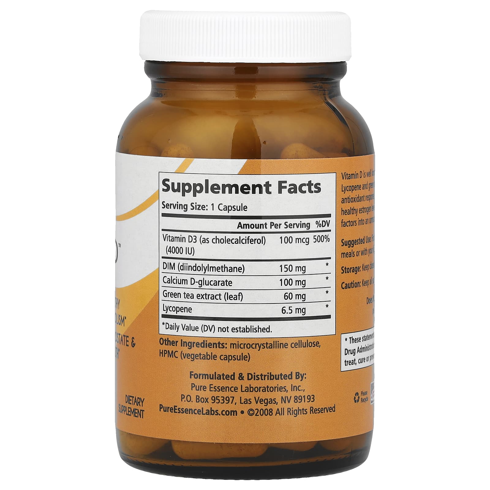 Pure Essence, DIM-D™, 90 Vegi-Caps - Image 2