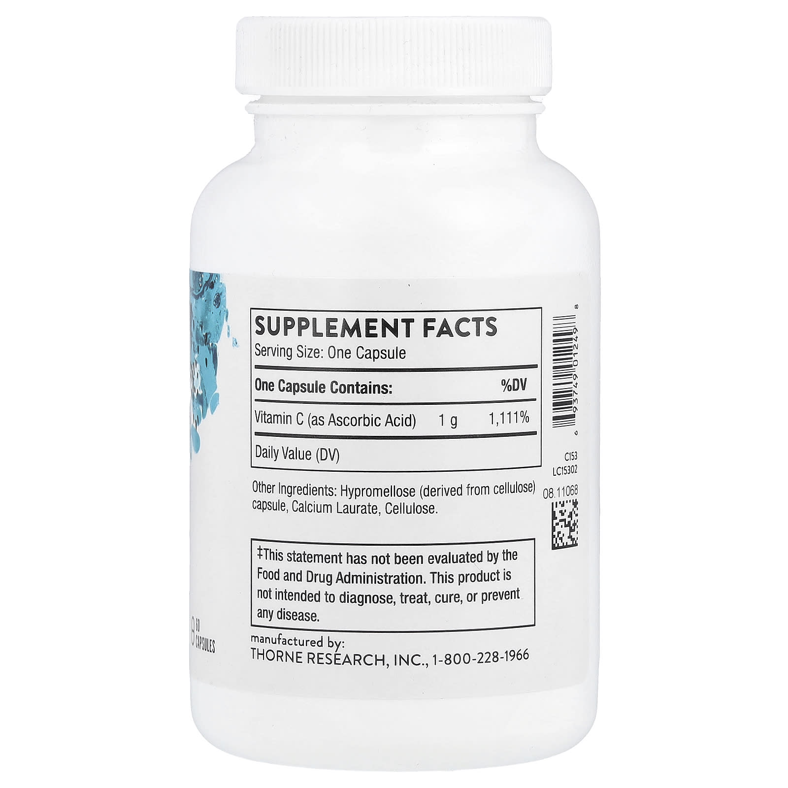 Thorne, Ascorbic Acid, Vitamin C, 60 Capsules (1,000 mg per Capsule) - Image 2