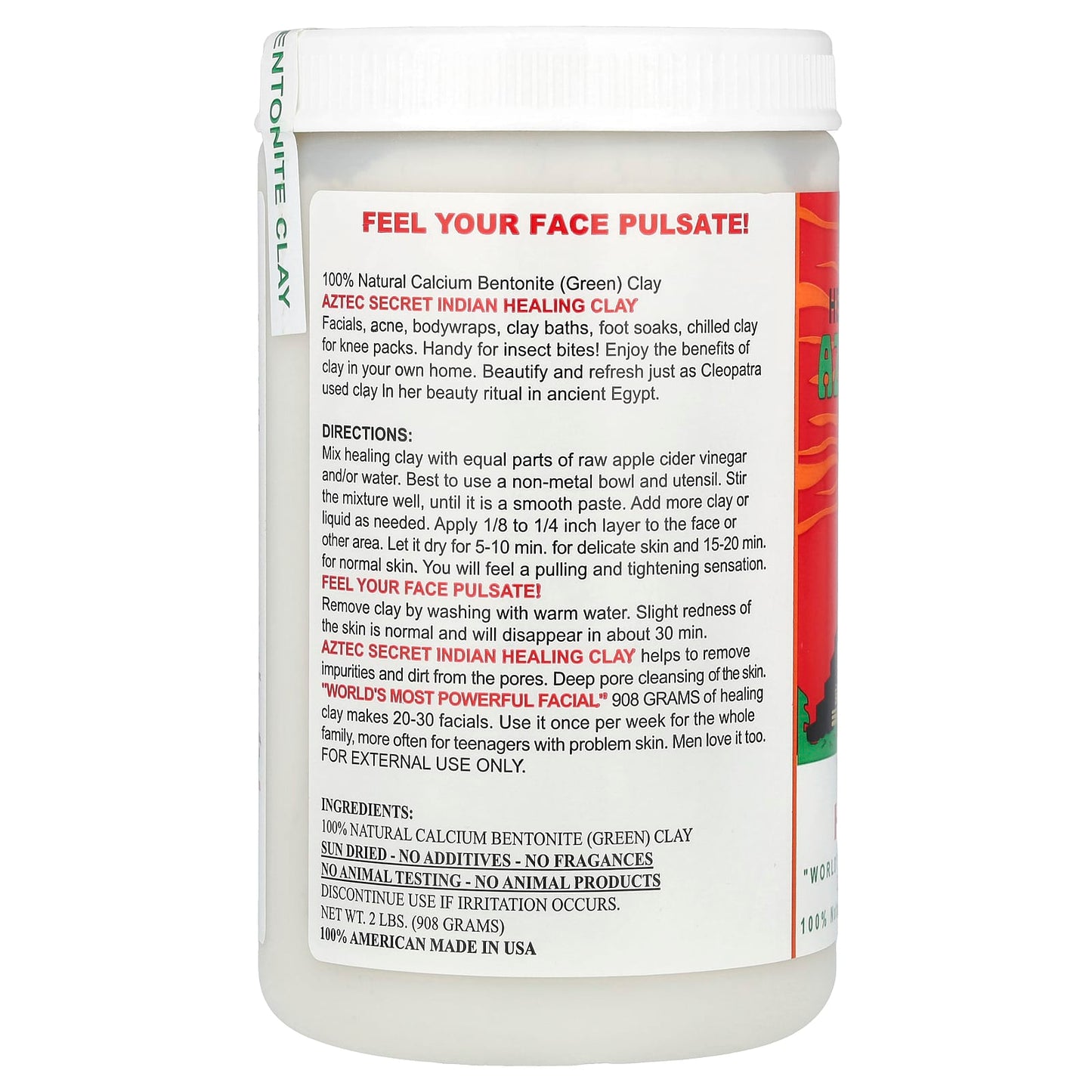 Deep Pore Cleansing with Aztec Secret Indian Healing Clay, 2 lbs (908g) - Image 2