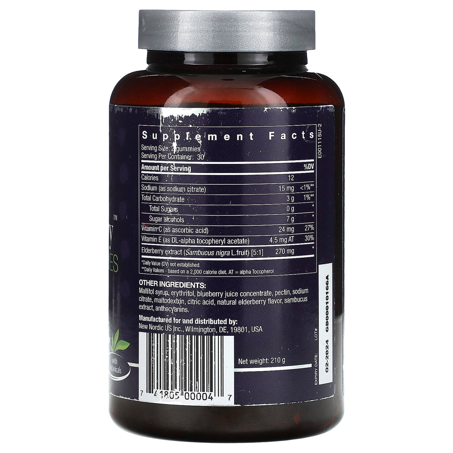 New Nordic, Elderberry Vegan Gummies, 60 Gummies - Image 2