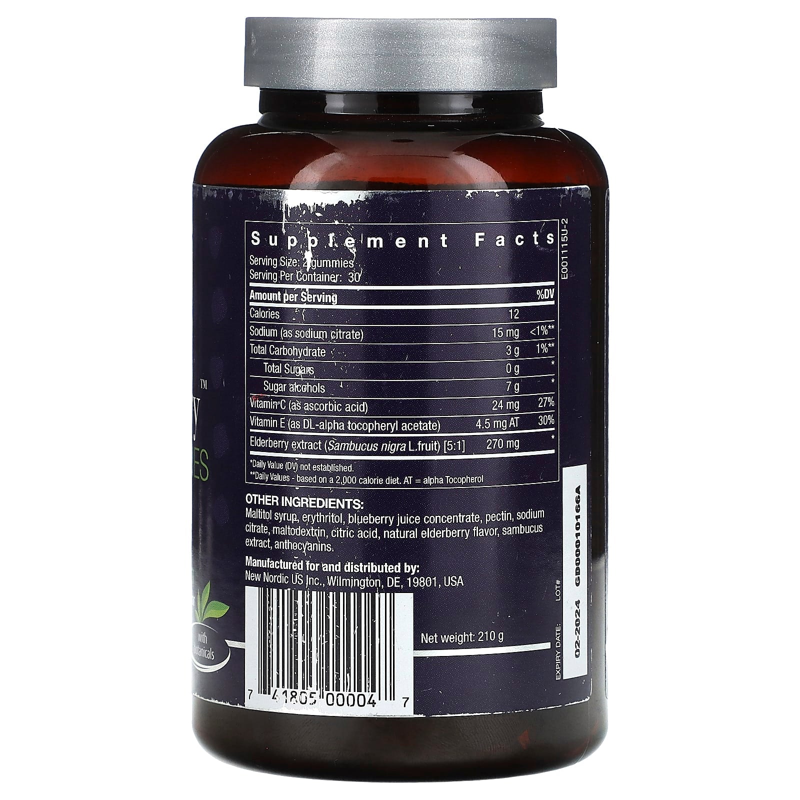 New Nordic, Elderberry Vegan Gummies, 60 Gummies - Image 2