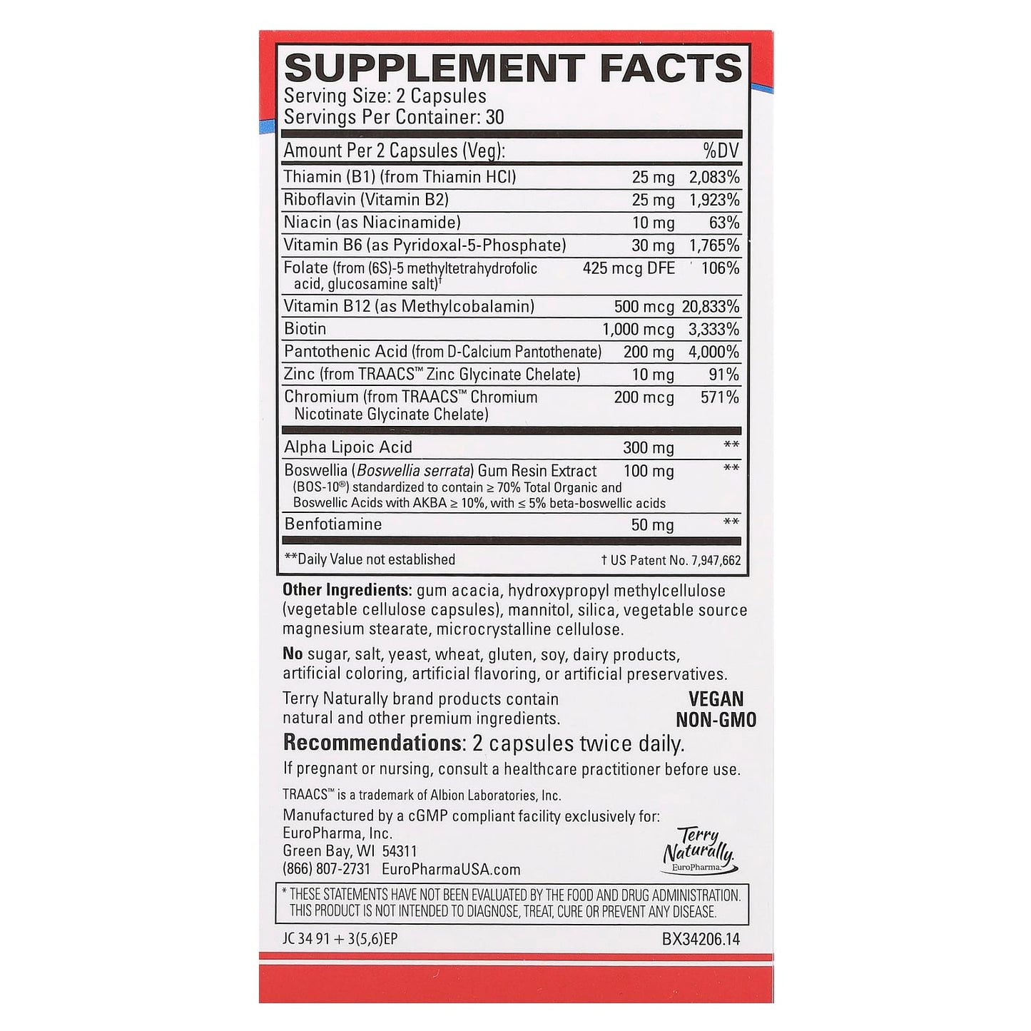 Terry Naturally, Healthy Feet & Nerves, 60 Capsules - Image 2