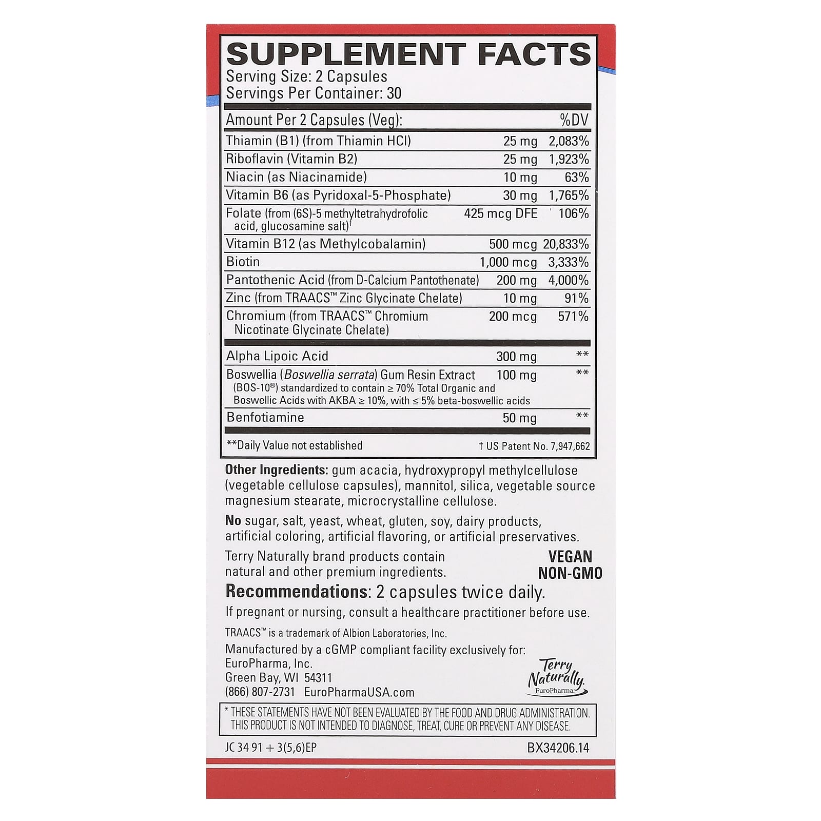Terry Naturally, Healthy Feet & Nerves, 60 Capsules - Image 2