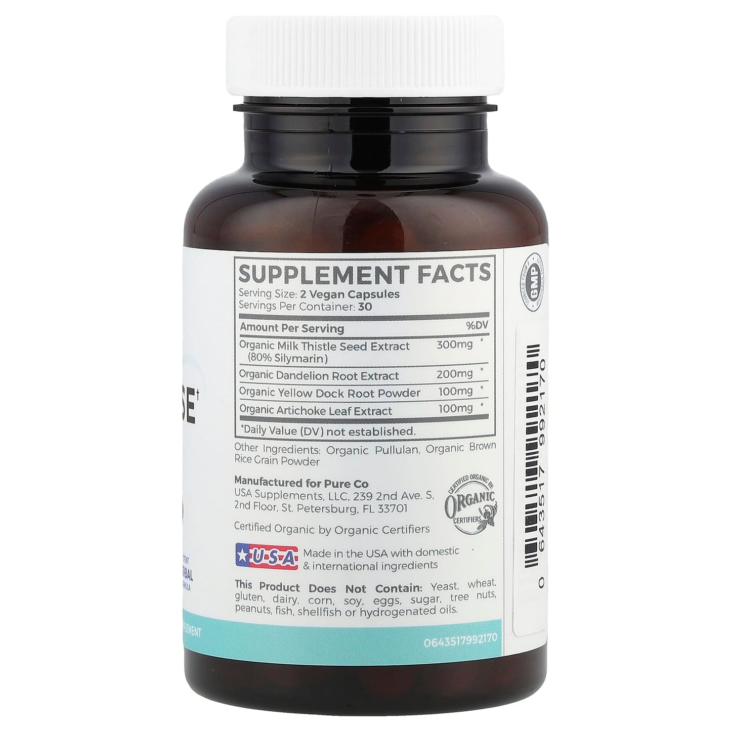 Pure Co., Organic Liver Cleanse, 60 Vegan Capsules - Image 2