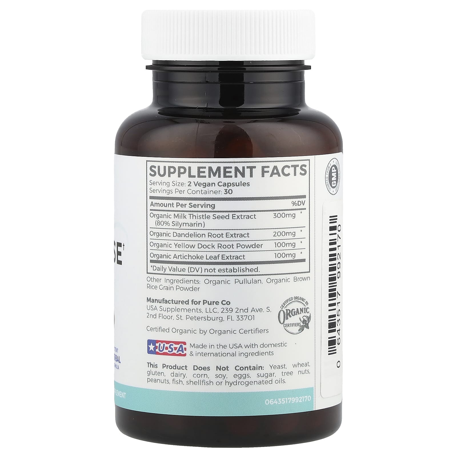Pure Co., Organic Liver Cleanse, 60 Vegan Capsules - Image 2