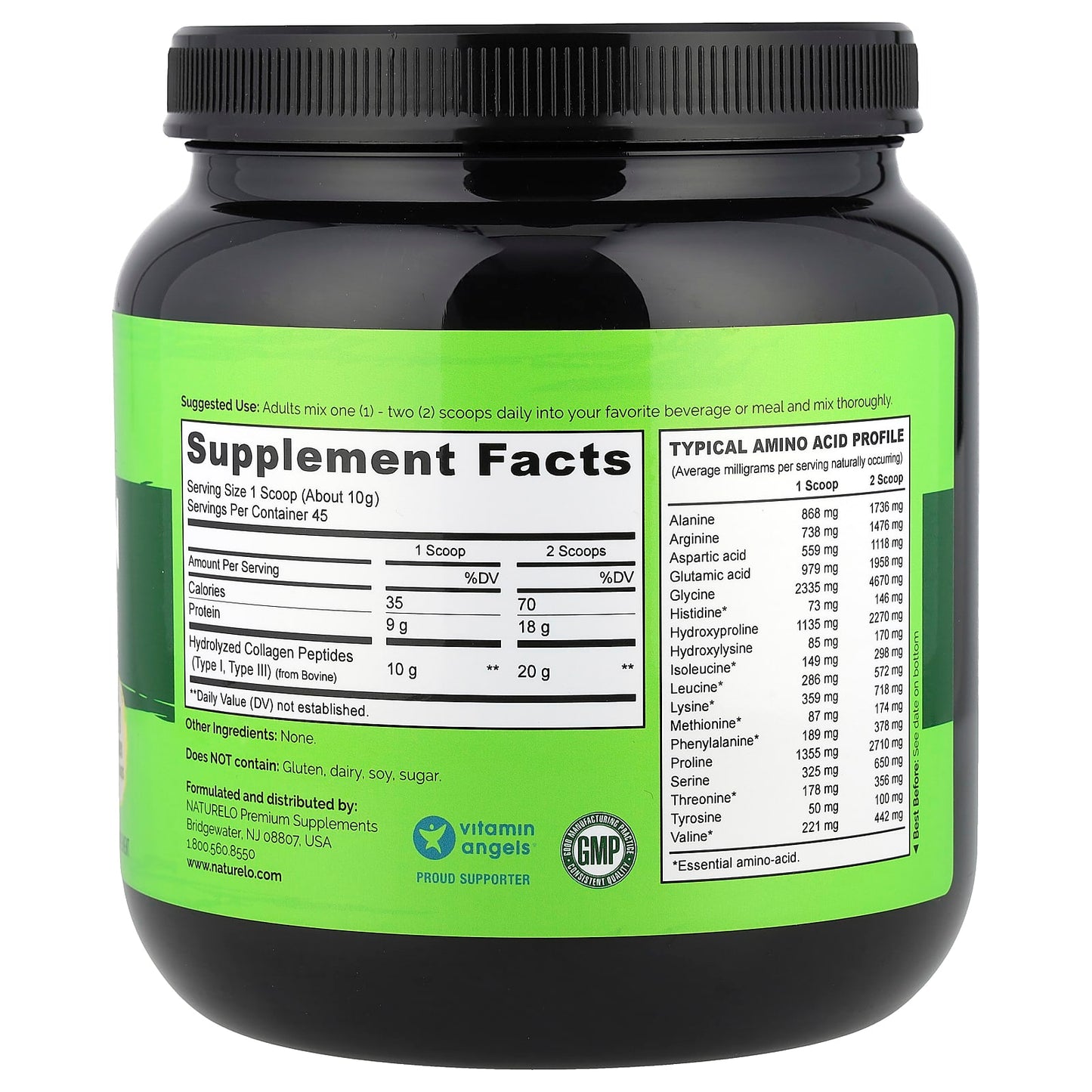 NATURELO, Collagen Peptides Powder, Unflavored, 1 lb (16 oz) - Image 2