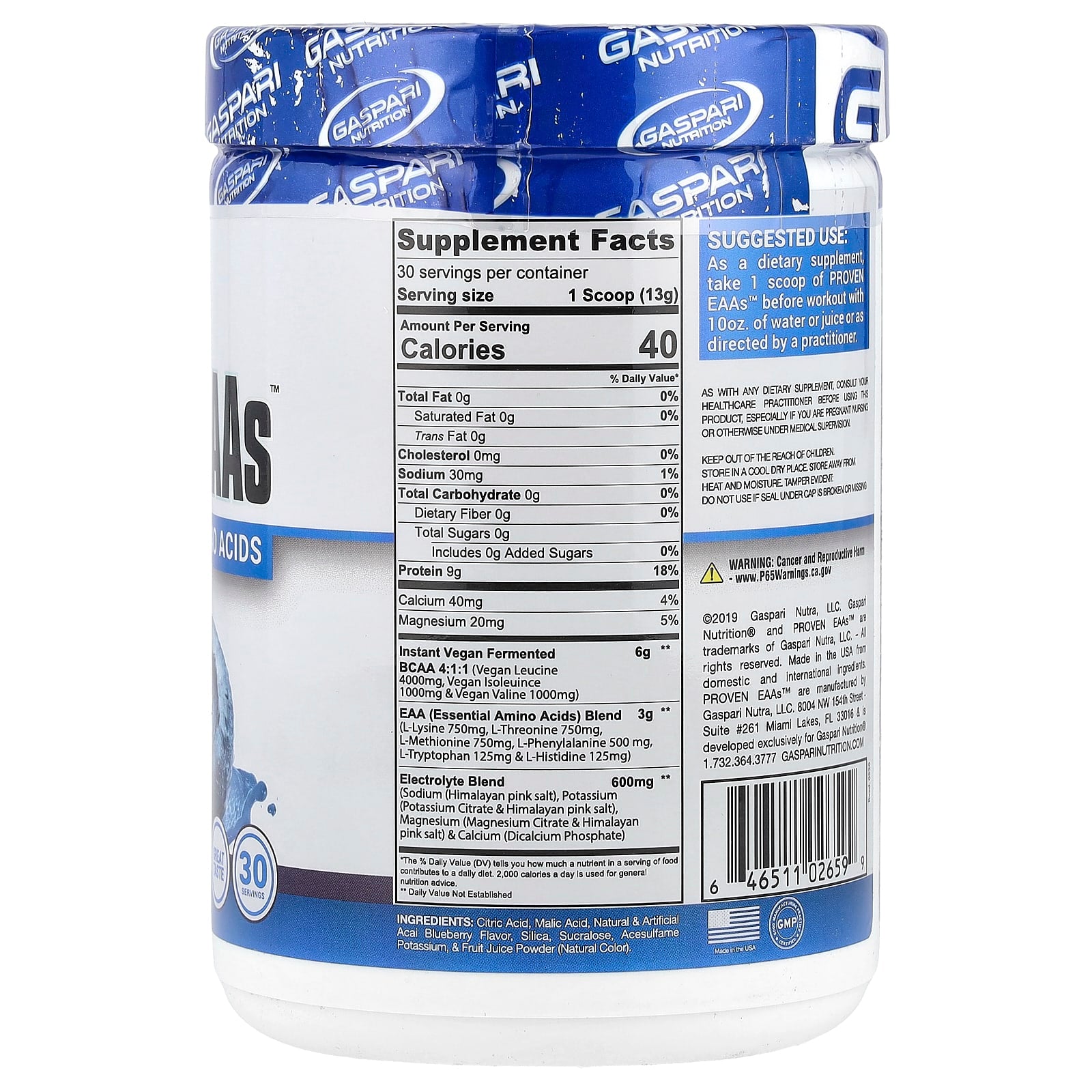 Boost Muscle Recovery with Gaspari Proven EAAs, 9 Essential Amino Acids - Image 2