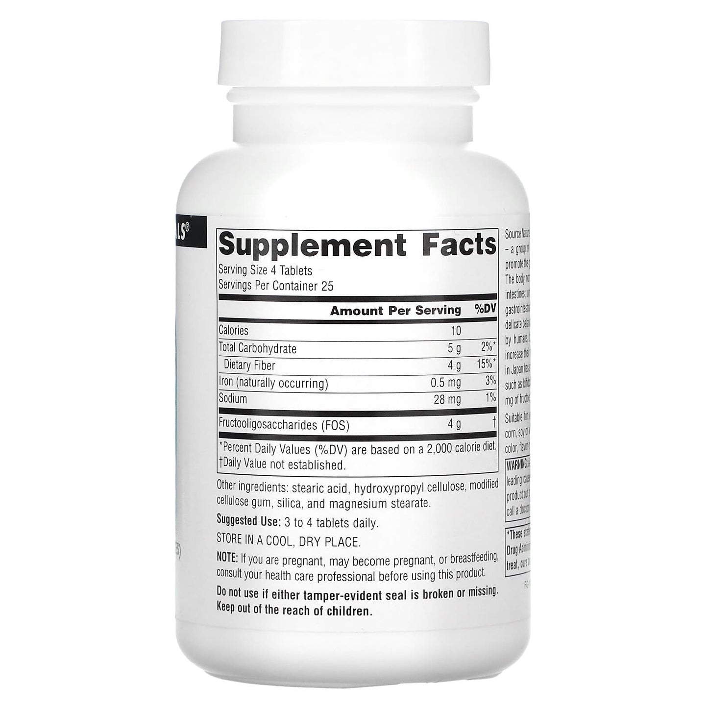 Source Naturals, FOS, 100 Tablets - Image 2